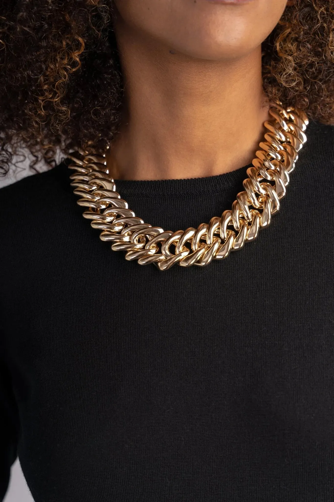 Chunky Gold Chain Statement Necklace