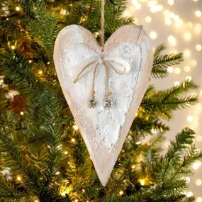 Chunky Wooden Heart Christmas Decoration - 25cm