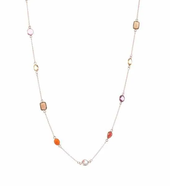 Claire Long Layering Multigem Necklace 34"