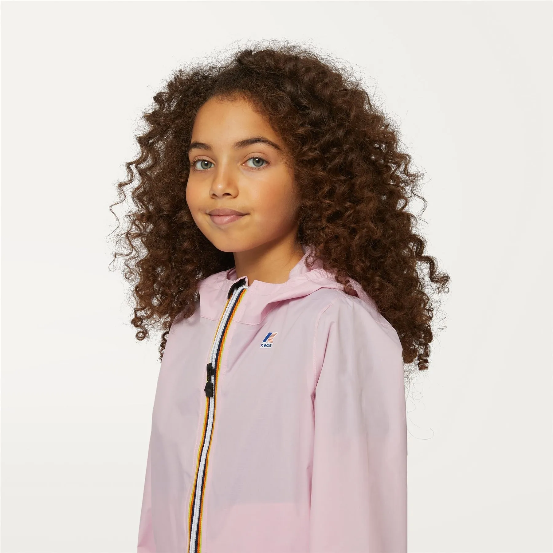 Claude - Kids Packable Full Zip Waterproof Rain Jacket in Pink