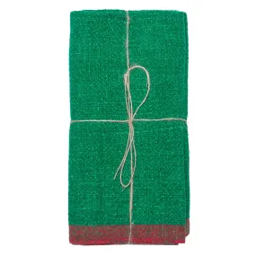 Color Block Green & Red Napkins 20x20 - Set of 4