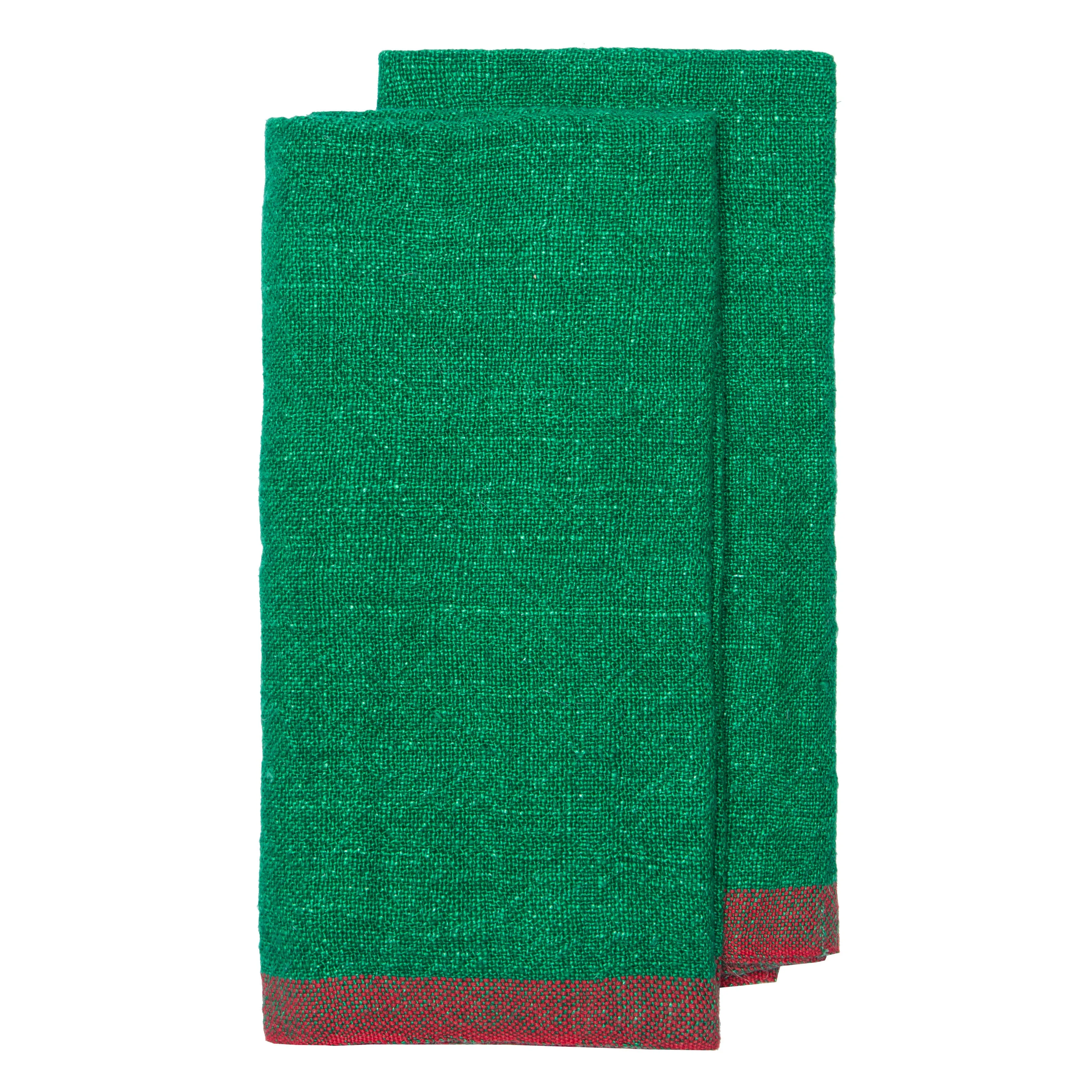 Color Block Green & Red Napkins 20x20 - Set of 4