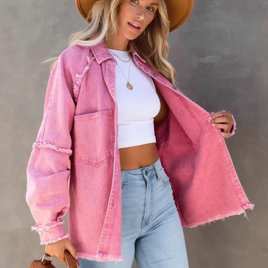 Colorful Boho Denim Jacket