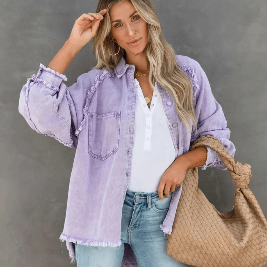 Colorful Boho Denim Jacket