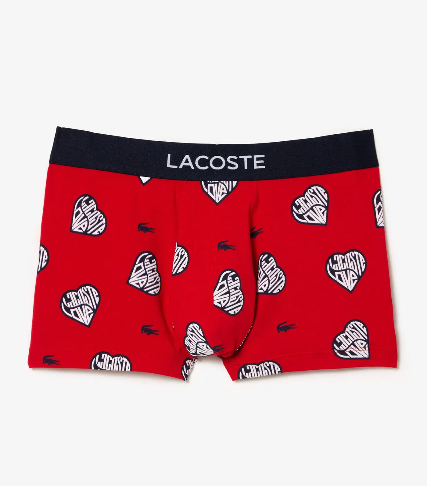 Contrast Print And Waistband Trunks Red/White-Navy Blue