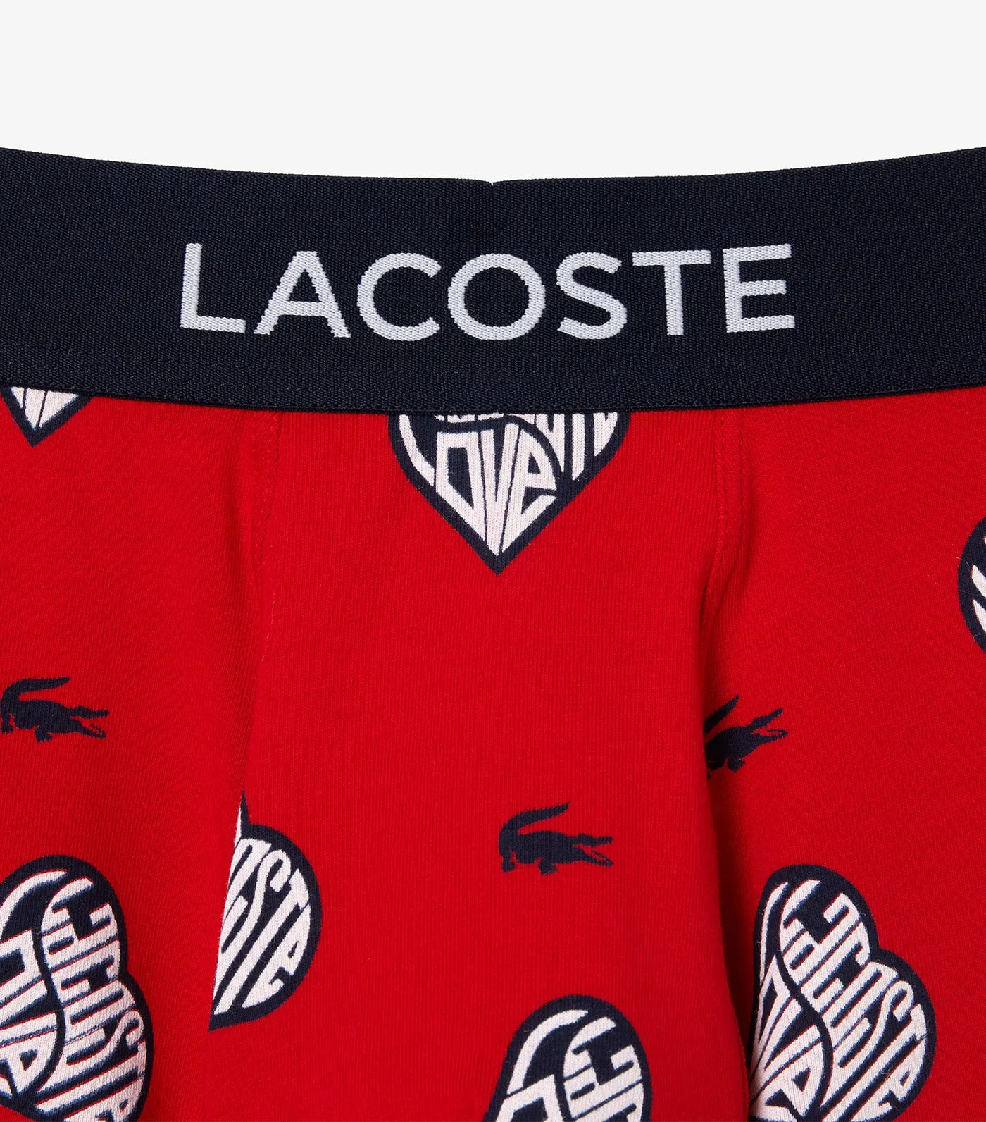 Contrast Print And Waistband Trunks Red/White-Navy Blue