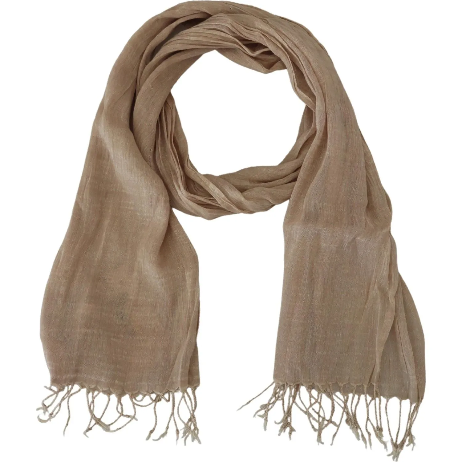 Costume National Chic Beige Fringed Scarf for Women