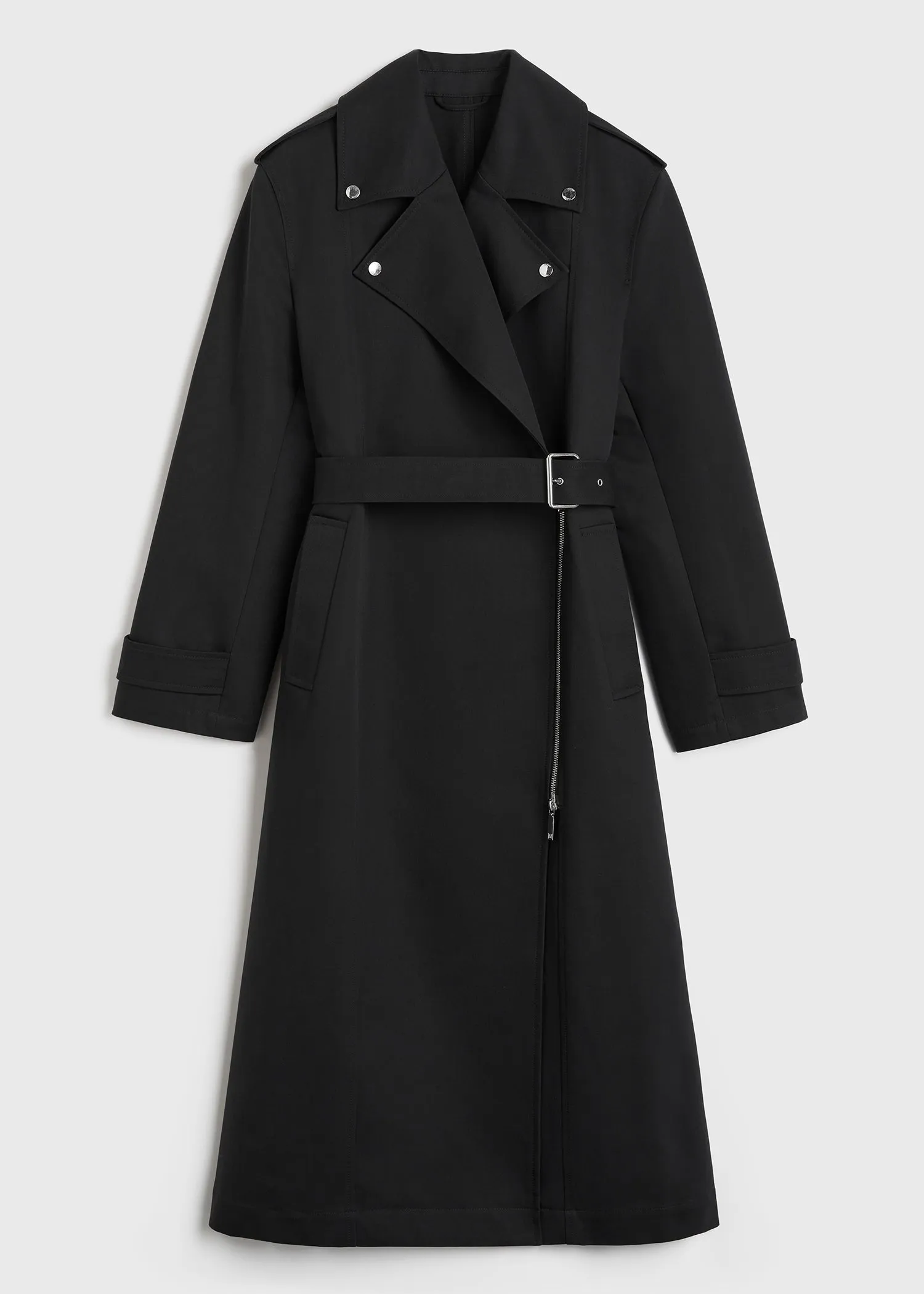 Cotton biker trench black