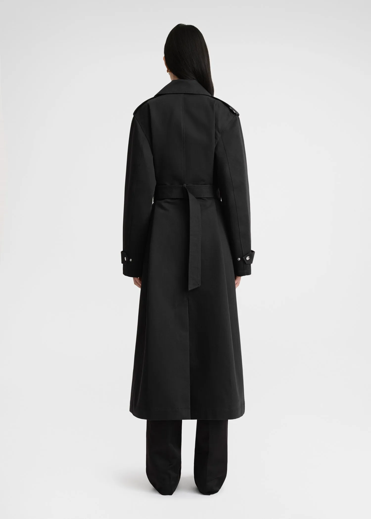 Cotton biker trench black