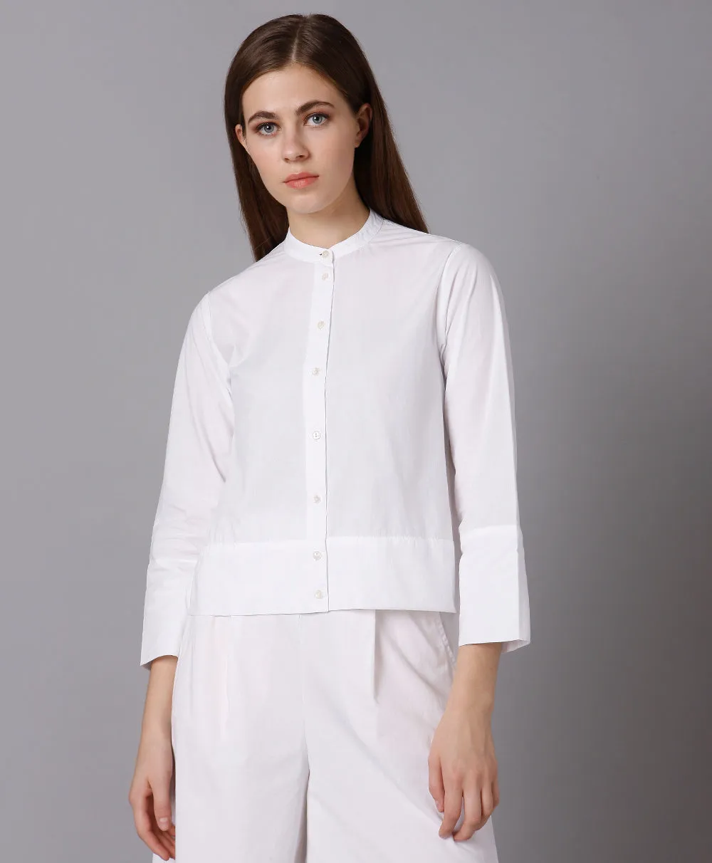 Cotton Stand Collar Shirt