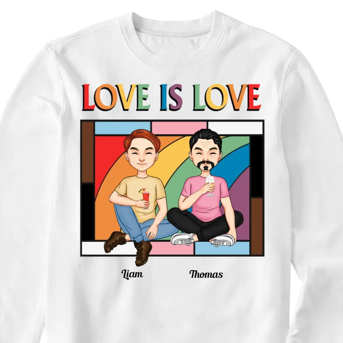 Couple - Love Is Love Window Pride Month - Personalized Unisex T-shirt, Hoodie, Sweatshirt