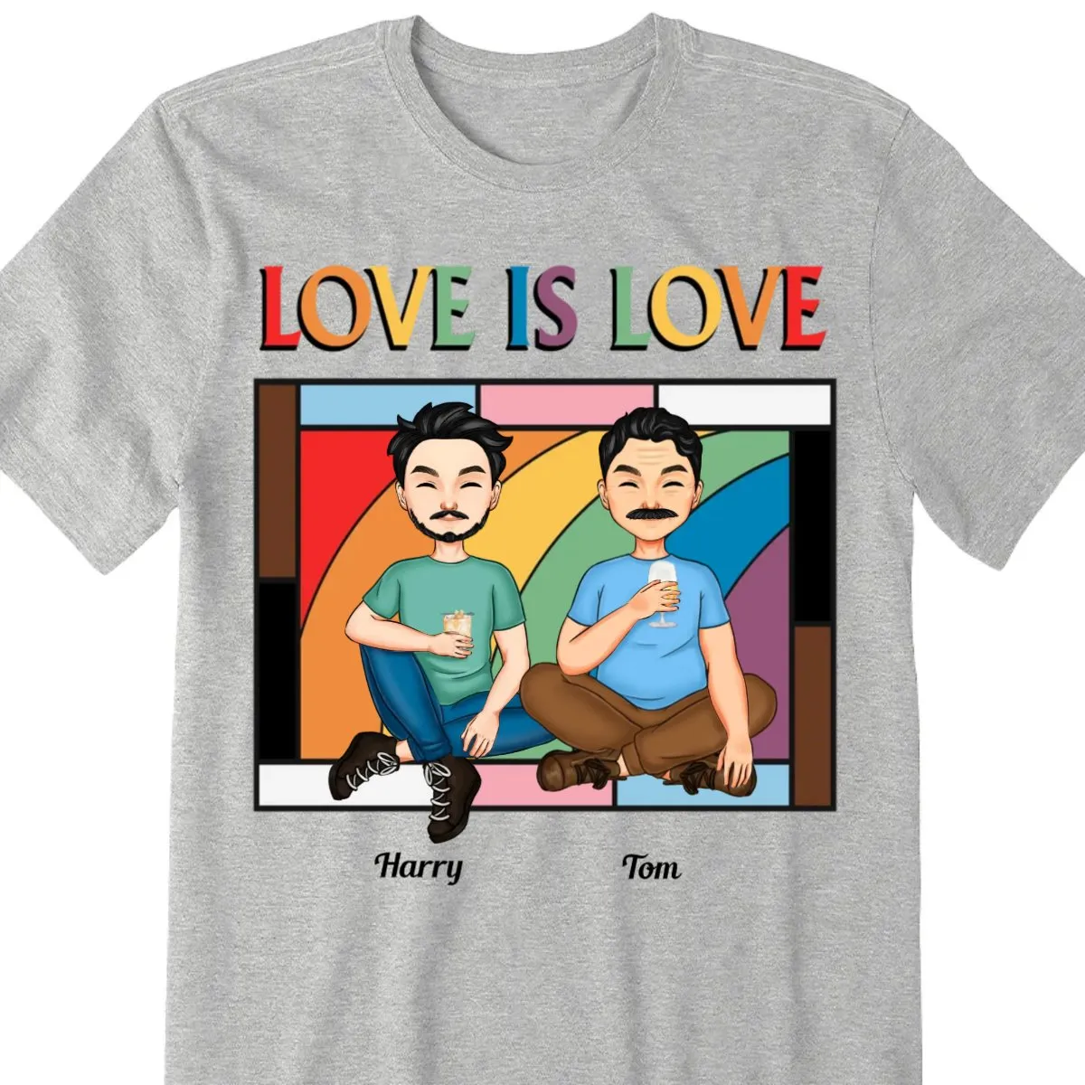 Couple - Love Is Love Window Pride Month - Personalized Unisex T-shirt, Hoodie, Sweatshirt