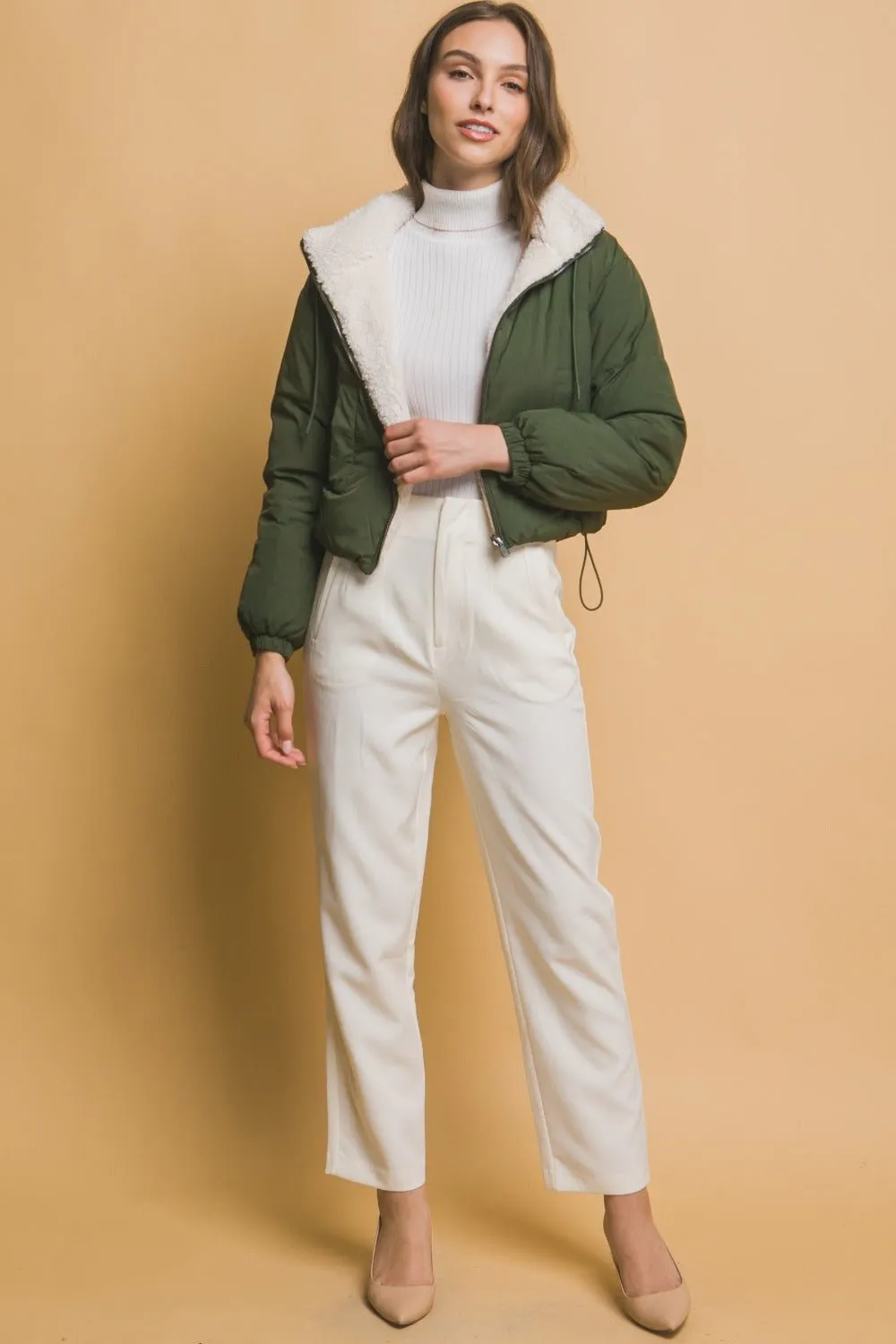 Cropped Sherpa Reversible Jacket