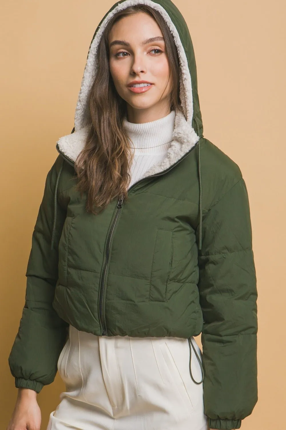 Cropped Sherpa Reversible Jacket