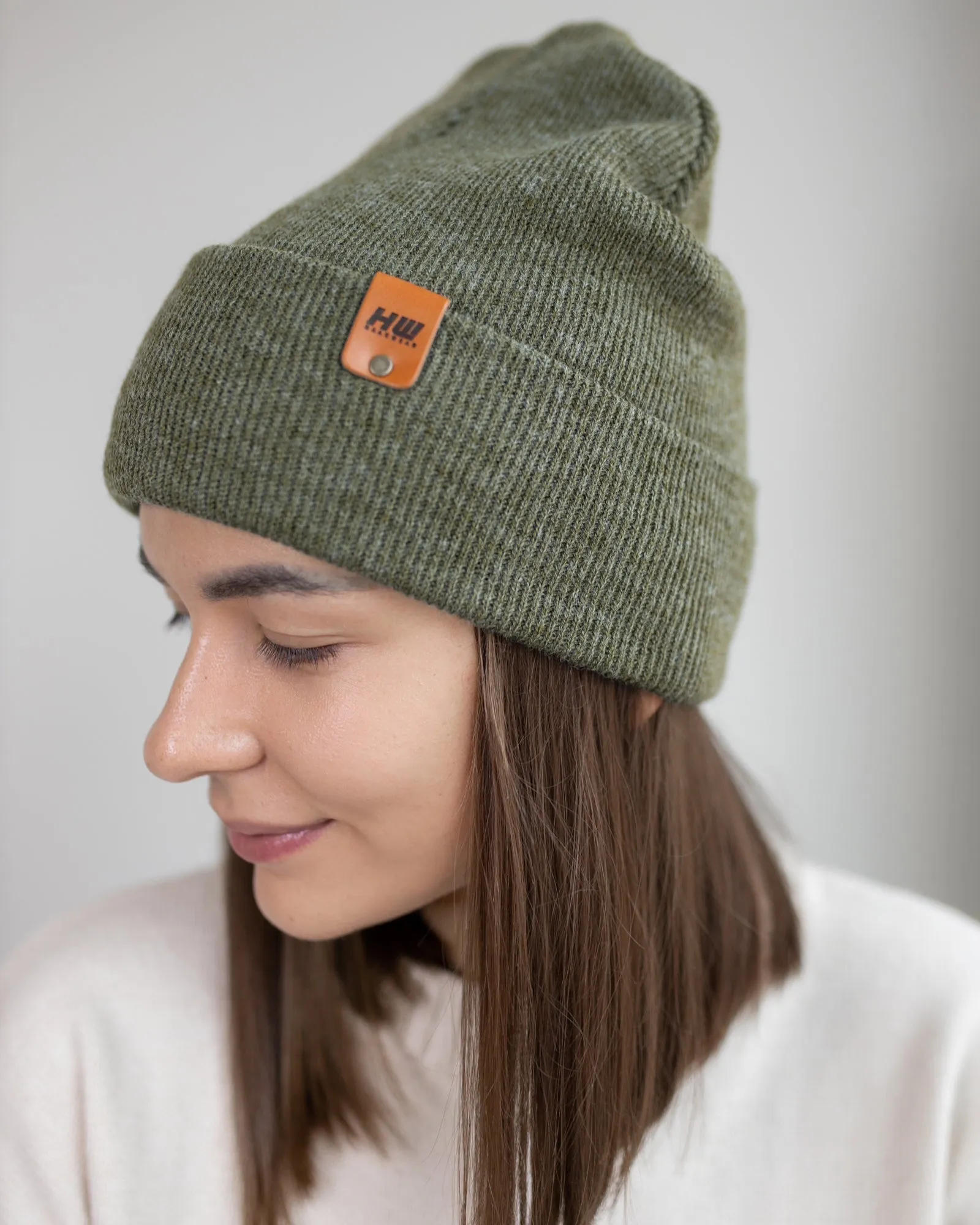 CTD104 HAAKWEAR Knit Cuffed Beanie / Hat - Forest Green, Made in USA