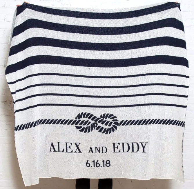 Custom Bride And Groom Nautical Eco-Conscious Throw