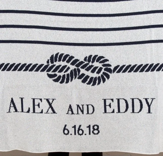 Custom Bride And Groom Nautical Eco-Conscious Throw