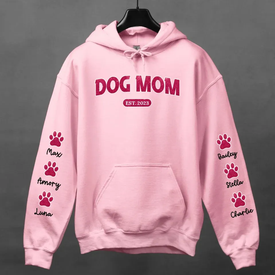 Custom Dog Mom, Cat Mom, Fur Mom Glitter Hoodie