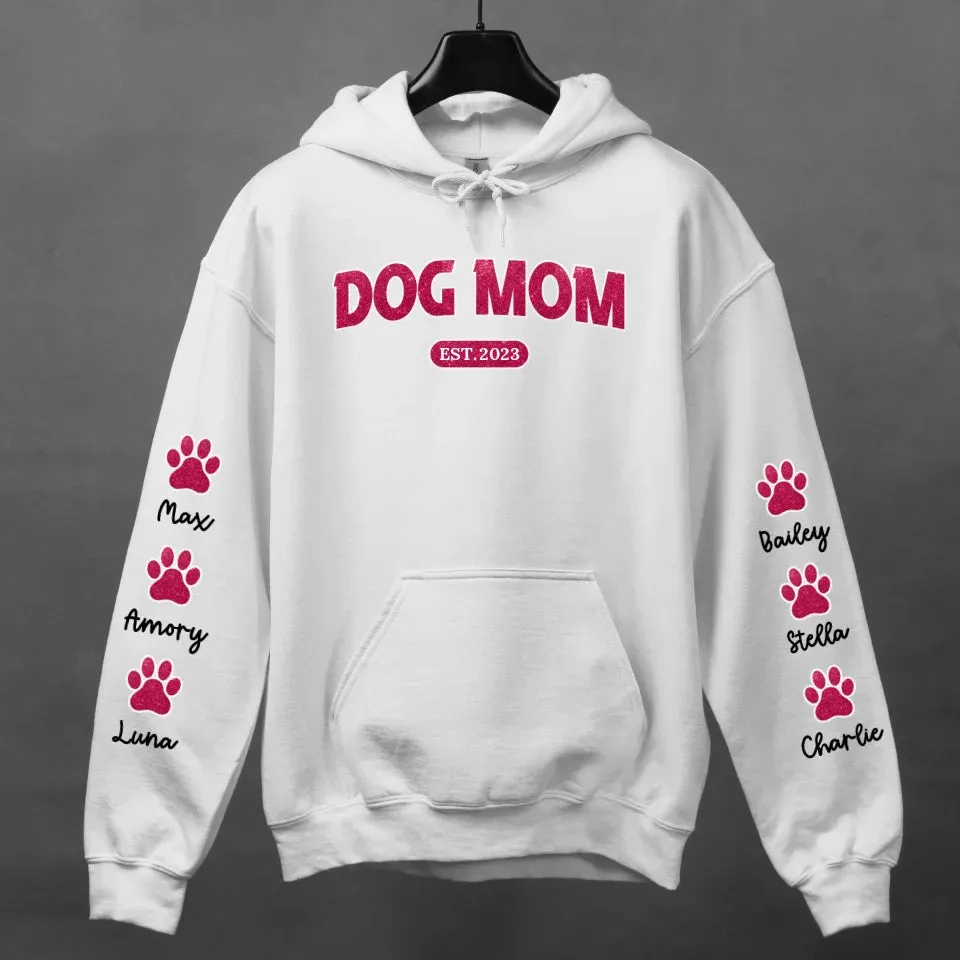 Custom Dog Mom, Cat Mom, Fur Mom Glitter Hoodie