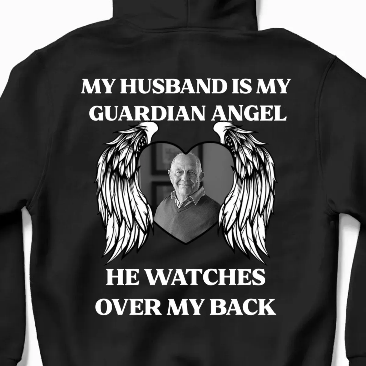 Custom Photo My Dad Is My Guardian Angel Memorial - Personalized T Shirt