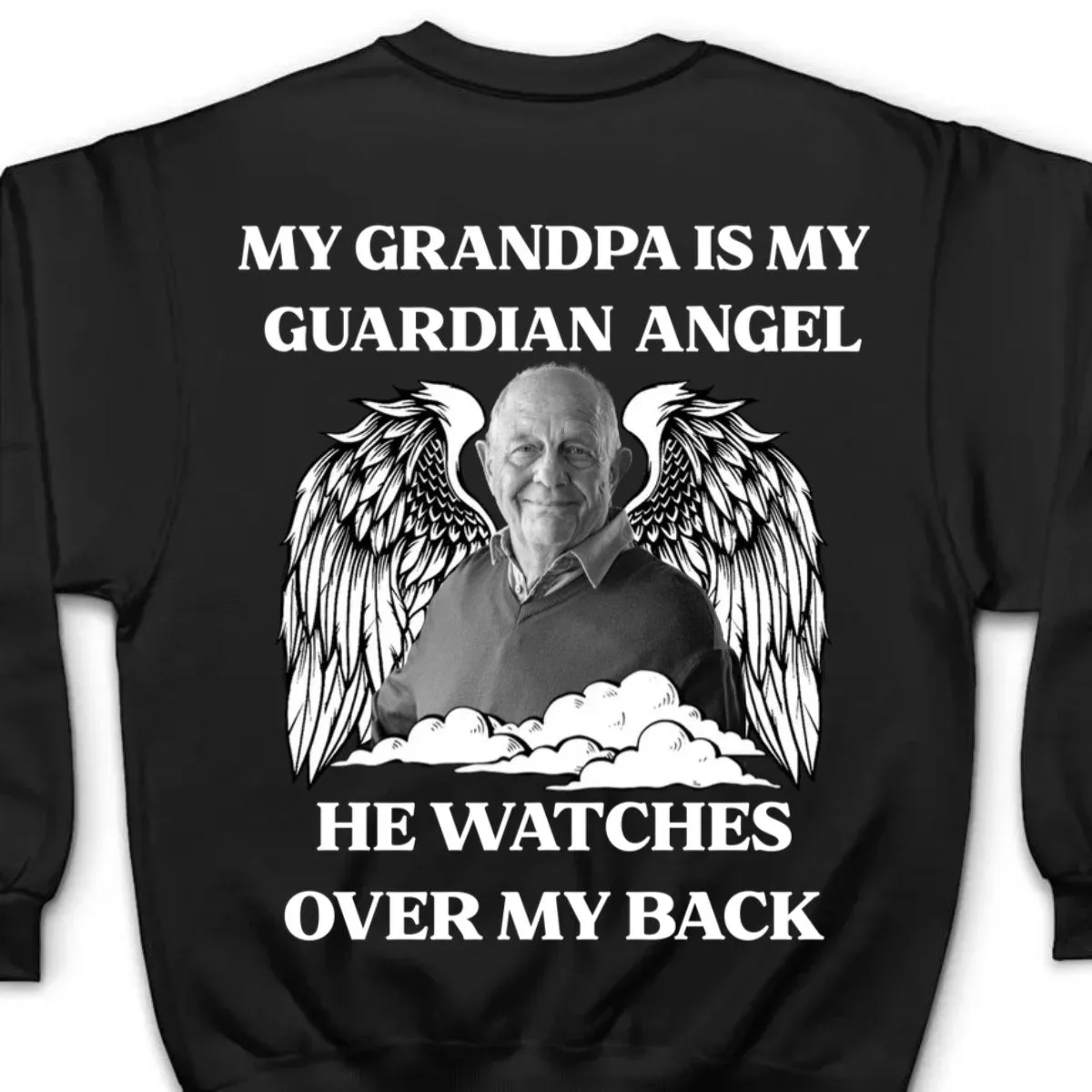 Custom Photo My Dad Is My Guardian Angel Memorial - Personalized T Shirt