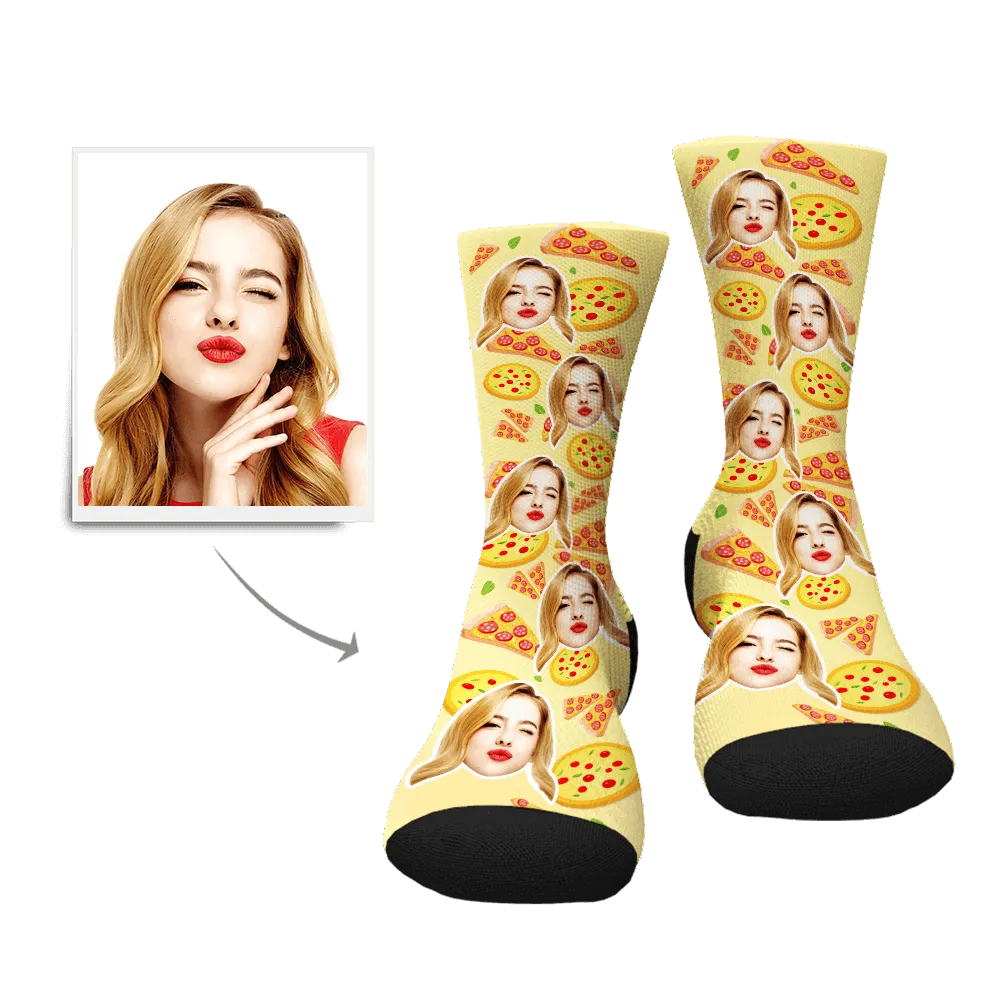 Custom Pizza Pattern Face Socks