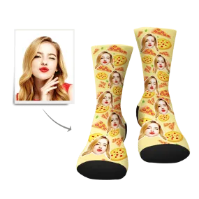 Custom Pizza Pattern Face Socks