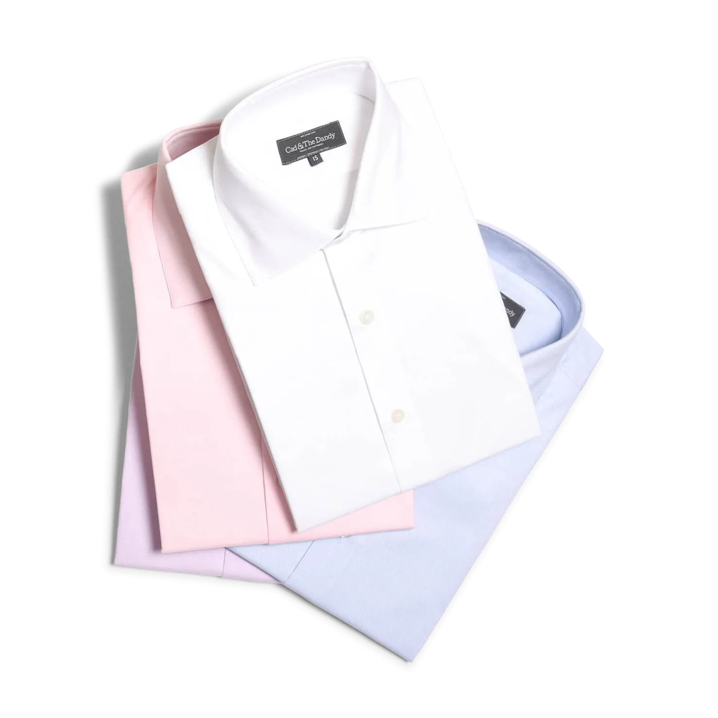 Cutaway Collar Shirt in Pink Plain Weave