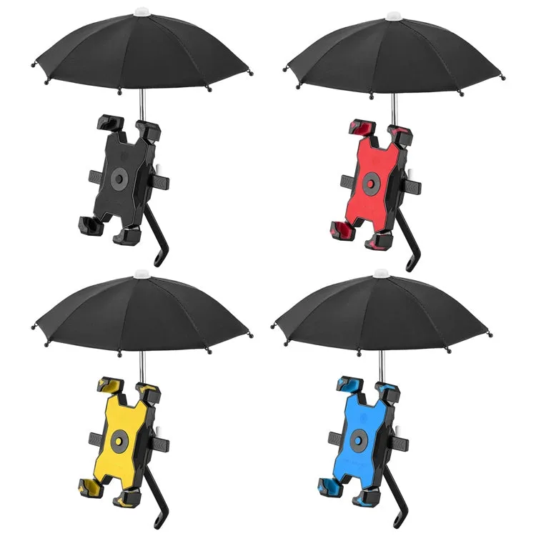 CYCLINGBOX Bicycle Mobile Phone Bracket With Parasol Rider Mobile Phone Frame, Style: Rearview Mirror Installation (Red)