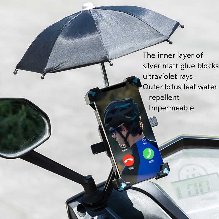 CYCLINGBOX Bicycle Mobile Phone Bracket With Parasol Rider Mobile Phone Frame, Style: Rearview Mirror Installation (Red)