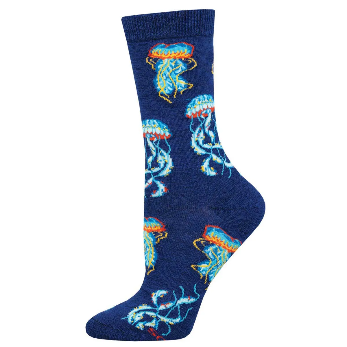 Deep Sea Jellies (Blue) Women's Bamboo Crew