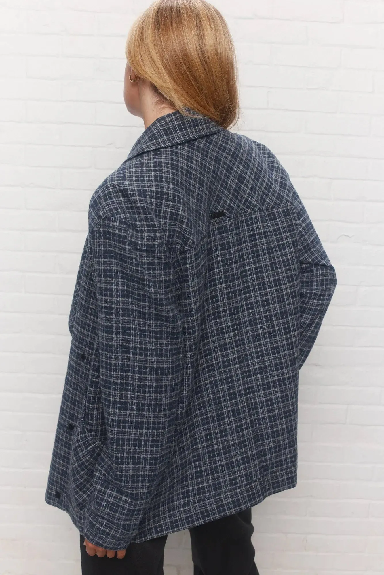 Dimitri | Manteau plaid bleu foncé