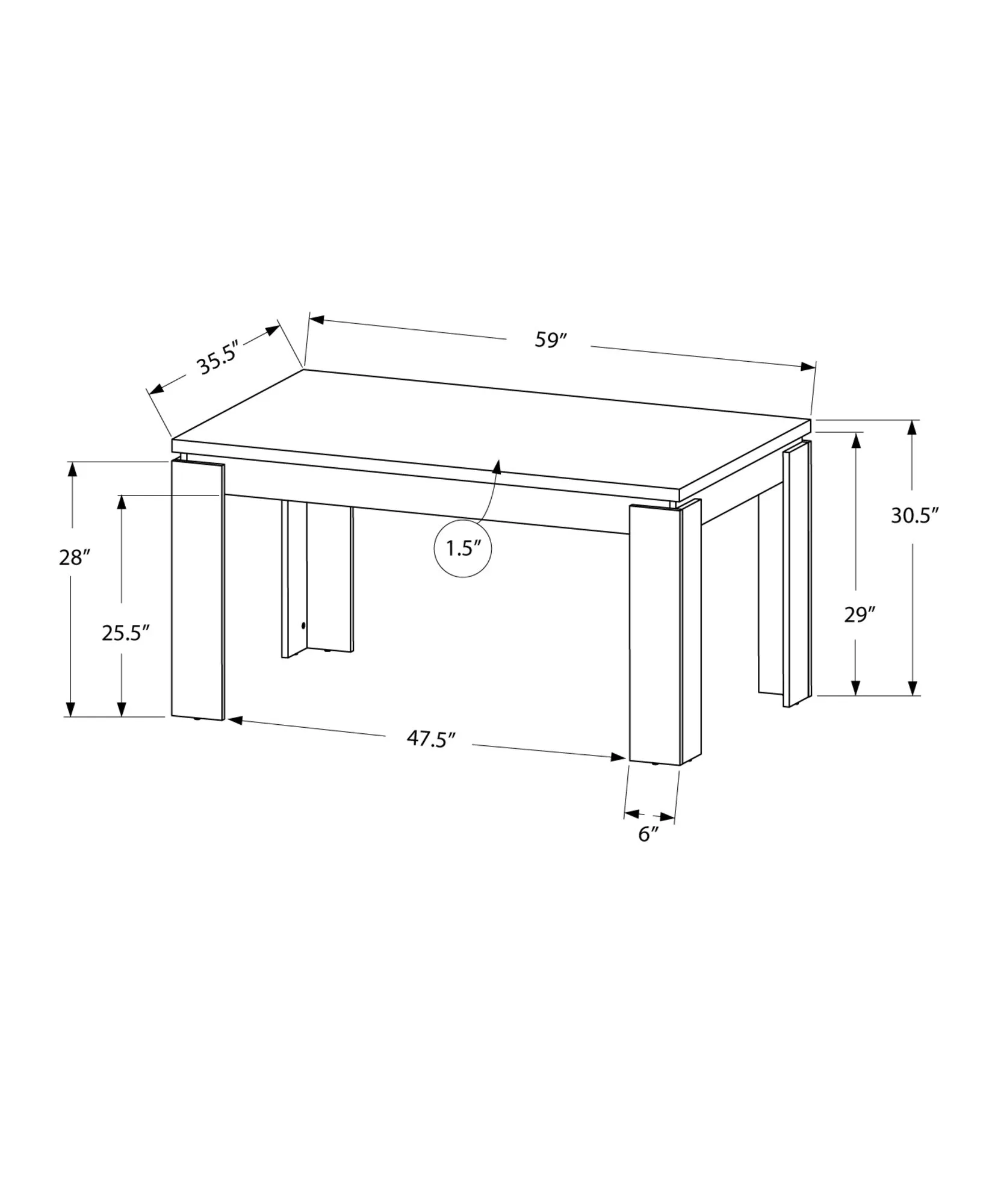 Dining Table - 36"X 60" / White