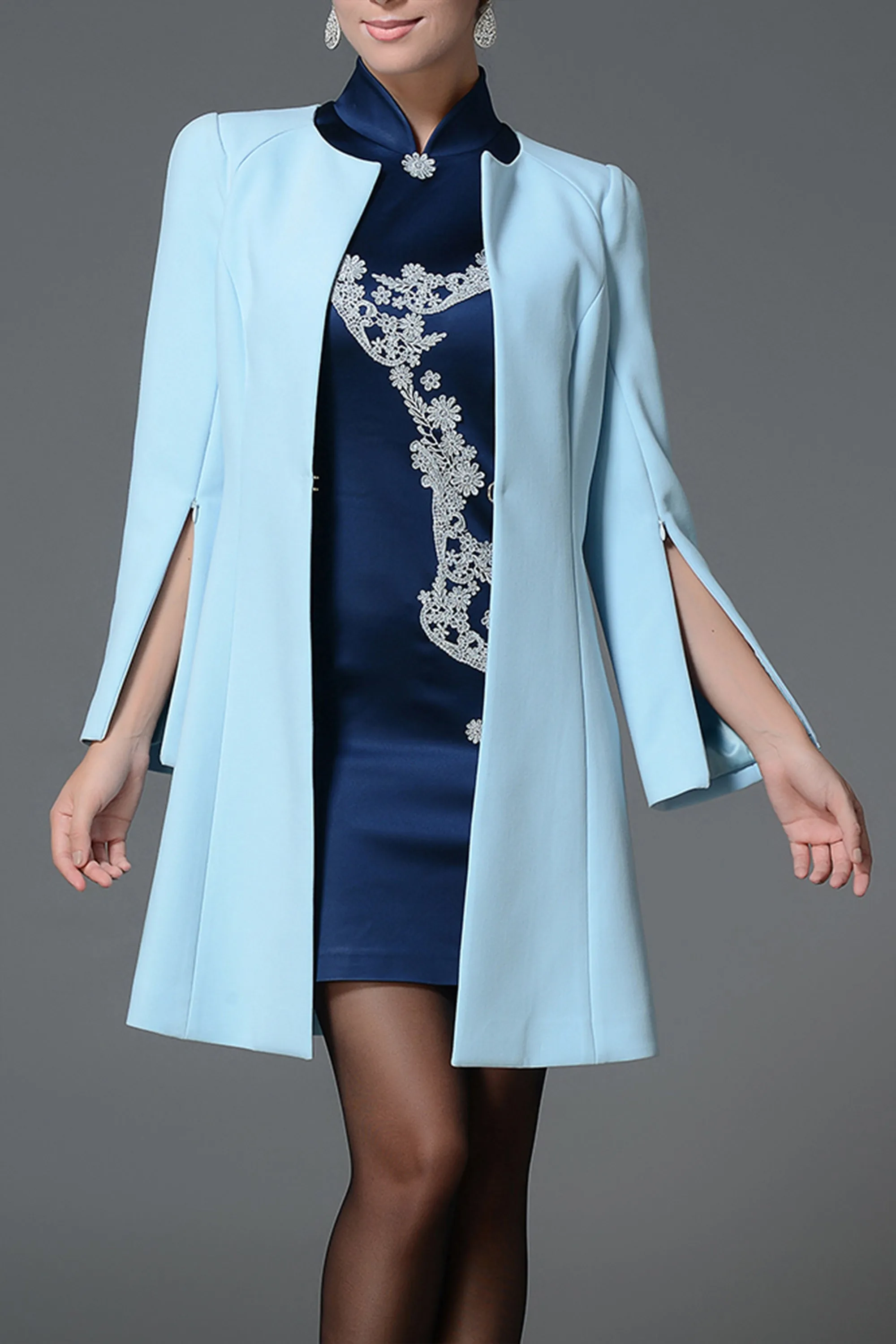 DL FOREVER LOVED LILI ELEGANT SPLIT SLEEVES TRENCH COAT/BLAZER