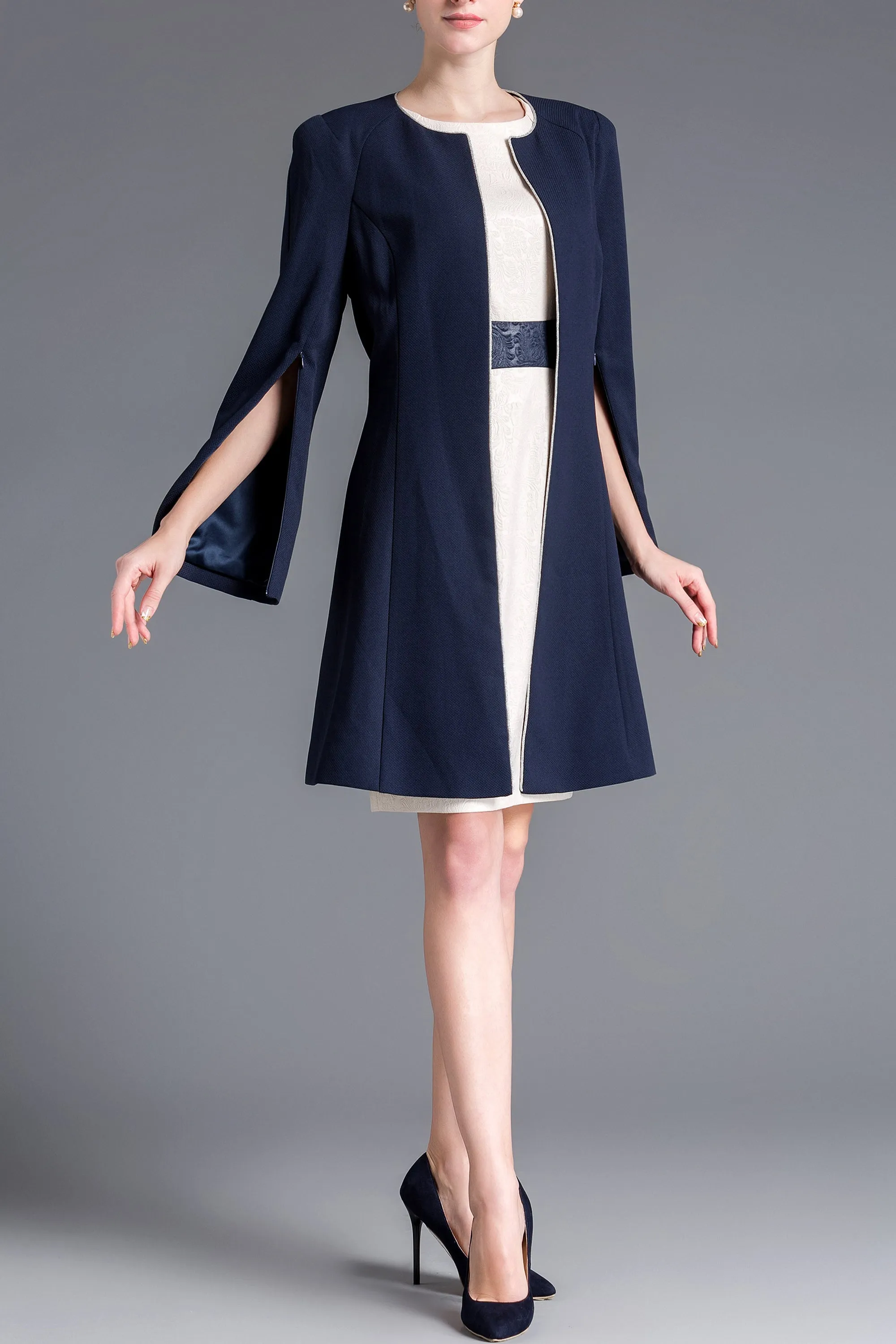 DL FOREVER LOVED LILI ELEGANT SPLIT SLEEVES TRENCH COAT/BLAZER