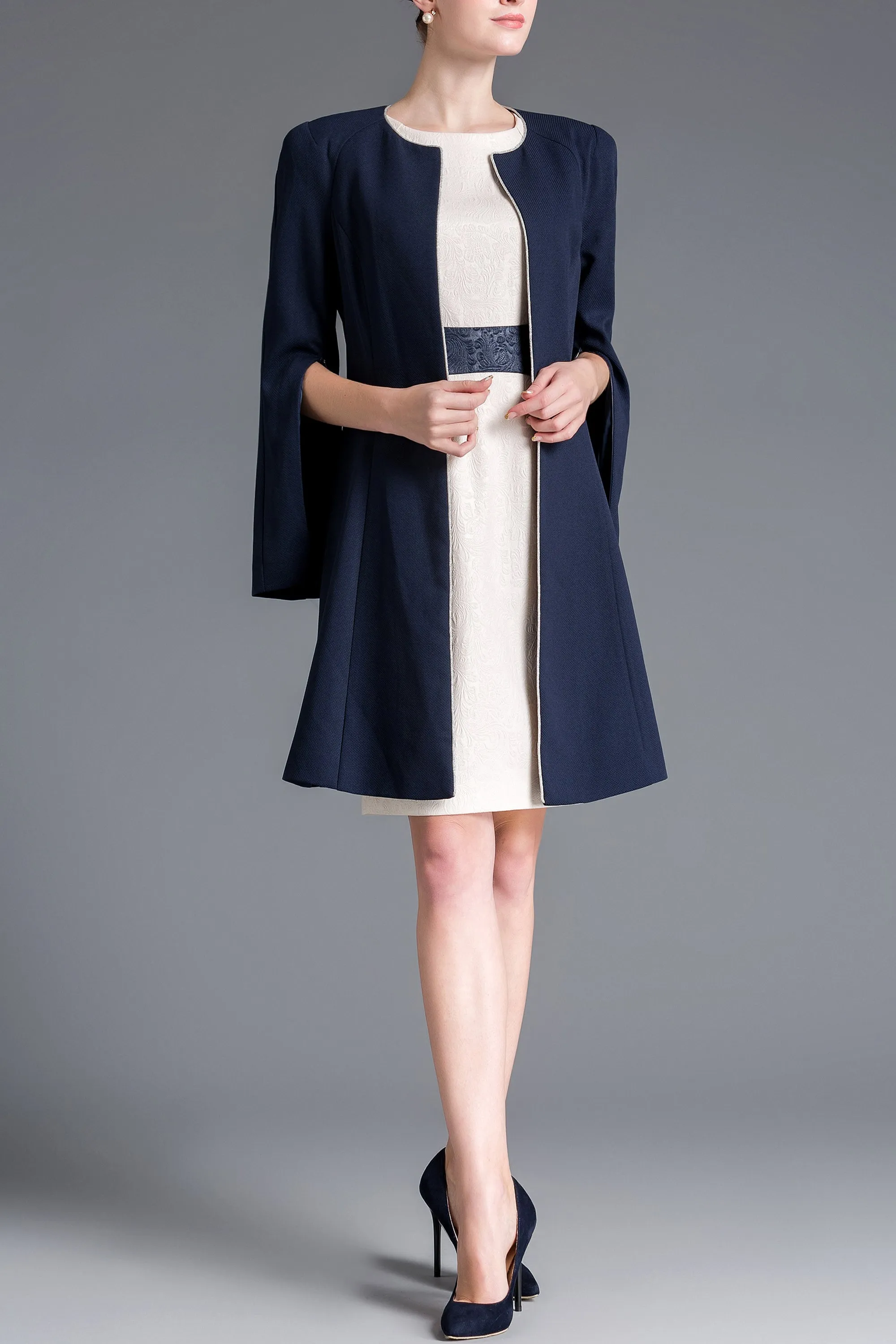 DL FOREVER LOVED LILI ELEGANT SPLIT SLEEVES TRENCH COAT/BLAZER