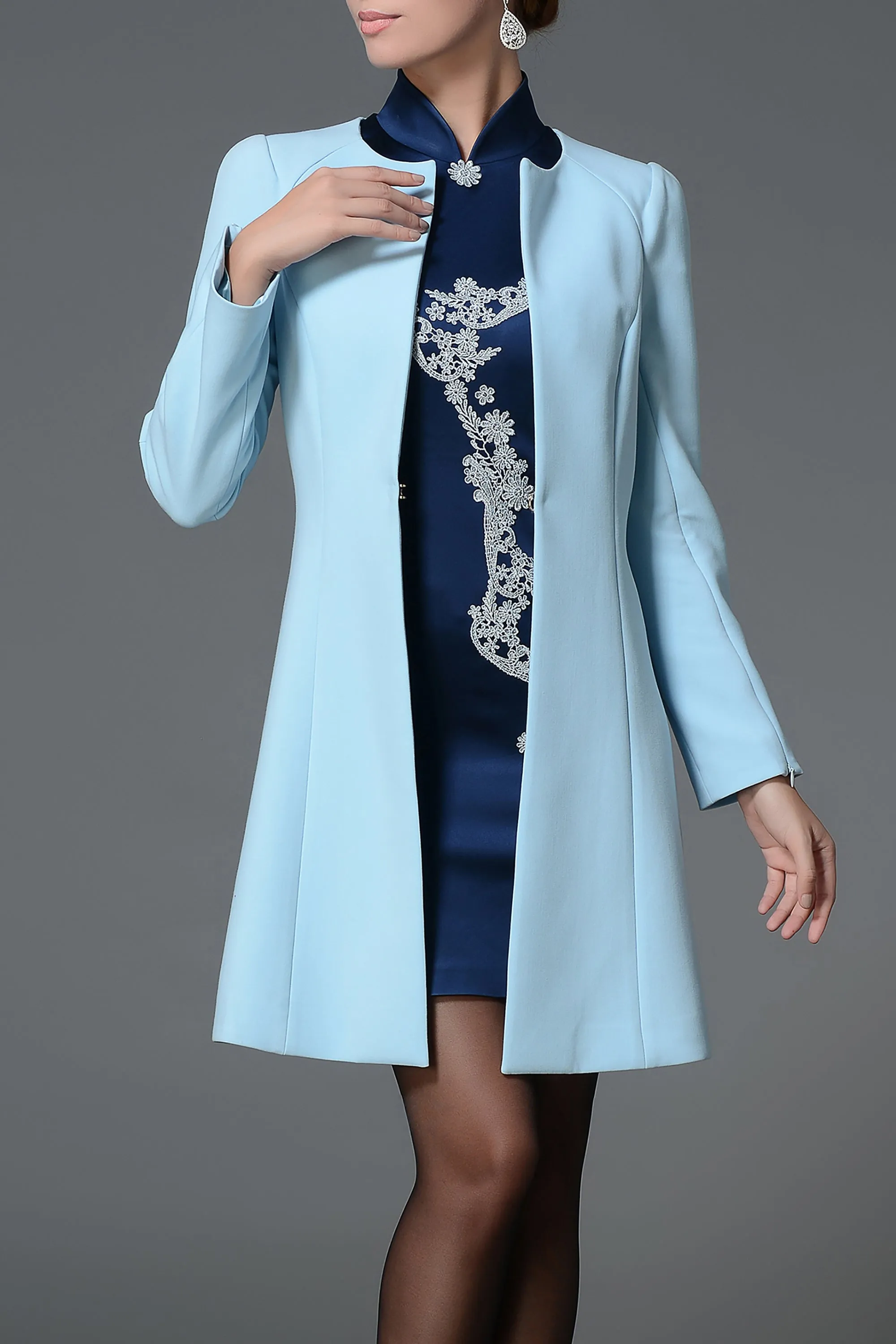 DL FOREVER LOVED LILI ELEGANT SPLIT SLEEVES TRENCH COAT/BLAZER