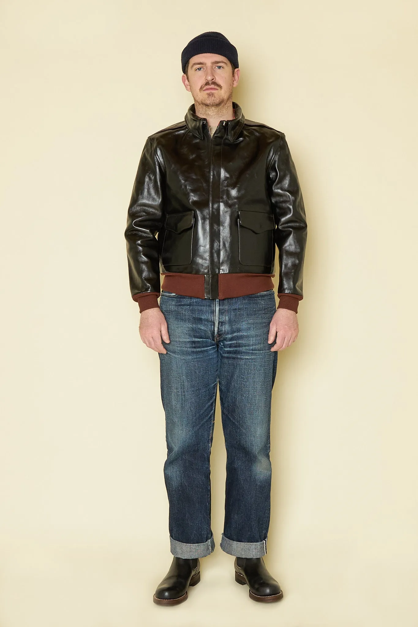 Double Helix 'Type A-2' Horsehide Leather Jacket