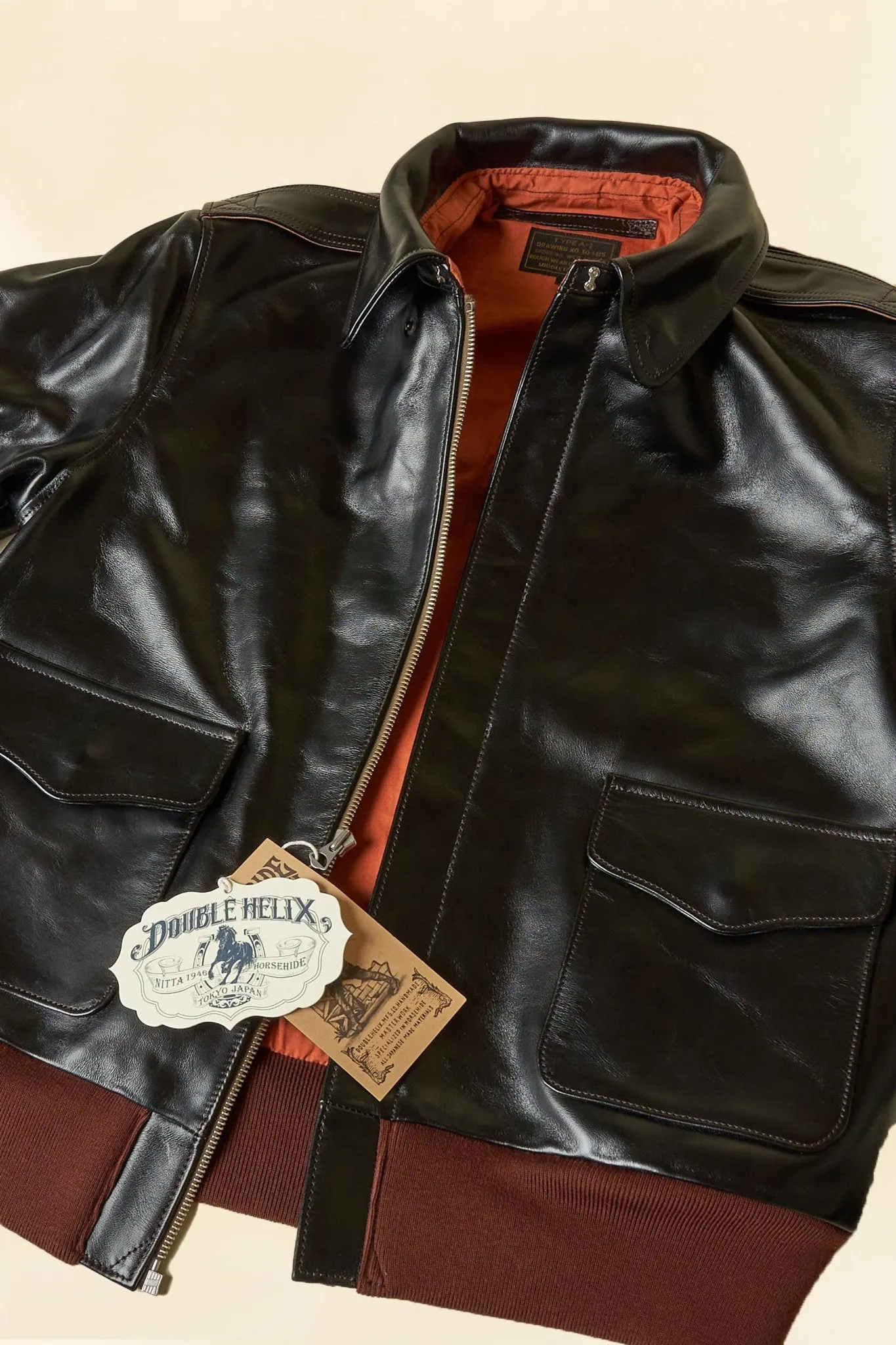 Double Helix 'Type A-2' Horsehide Leather Jacket