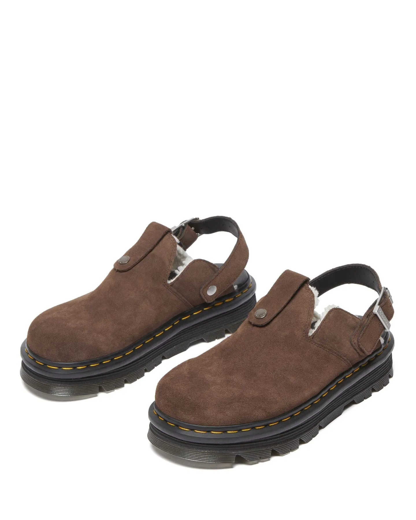 Dr. Martens Zebzag Warmlined Suede Brown Mule