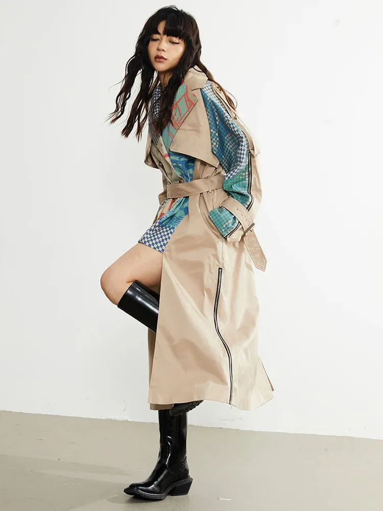 Draciey Printed Trench Coat