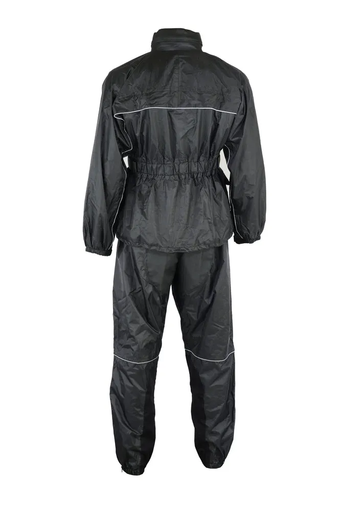 DS590BK All Black Motorcycle Rain Suit