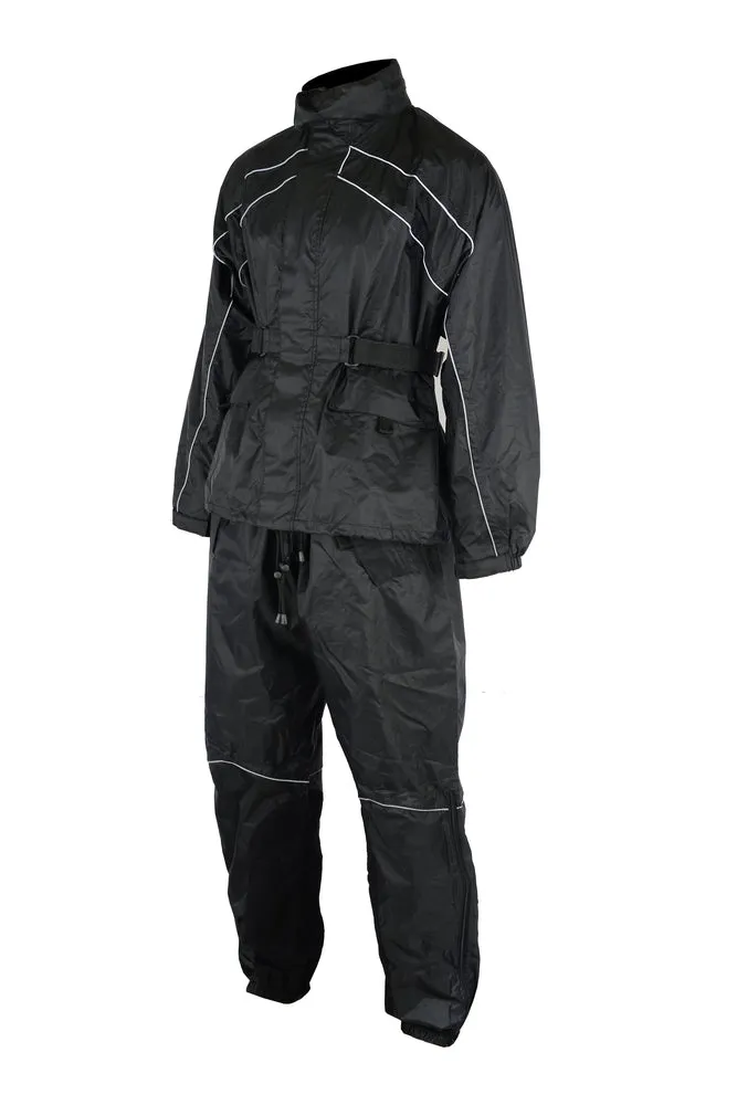 DS590BK All Black Motorcycle Rain Suit