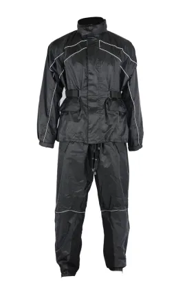 DS590BK All Black Motorcycle Rain Suit