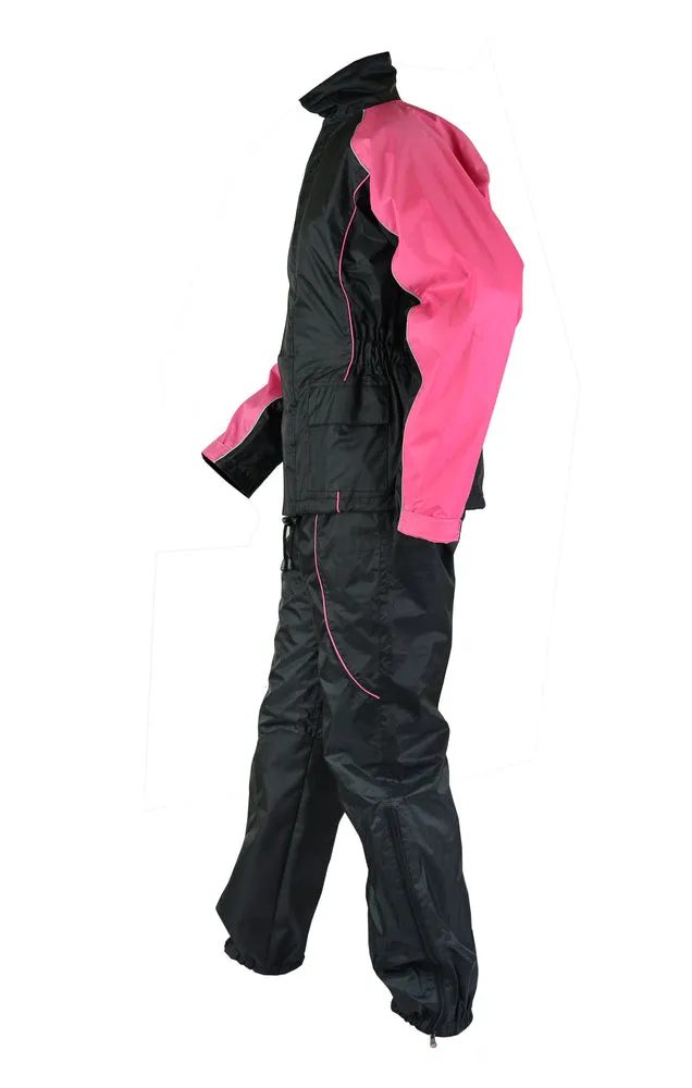 DS598PK Women's Motorcycle Rain Suit (Hot Pink)