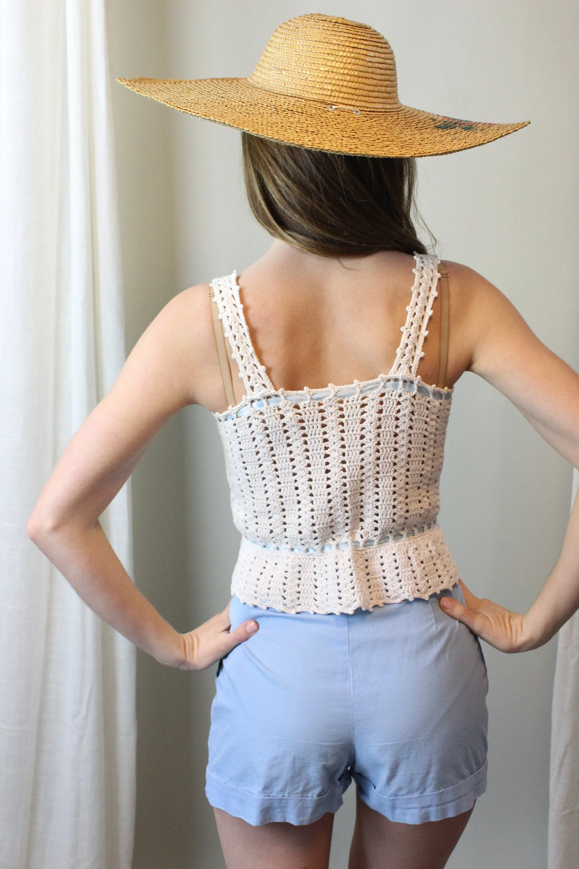 EDWARDIAN antique top crochet lace camisole xs | new spring