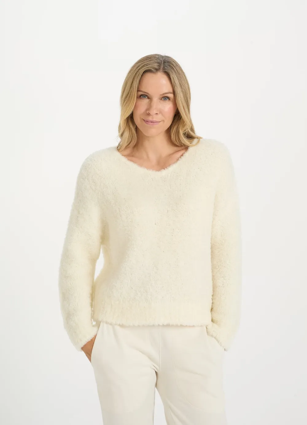 Eggshell Gia Wool Blend Sweater