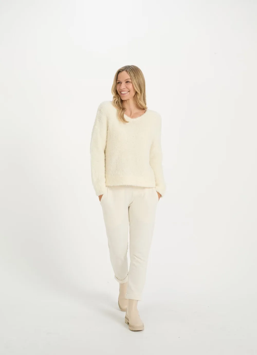 Eggshell Gia Wool Blend Sweater