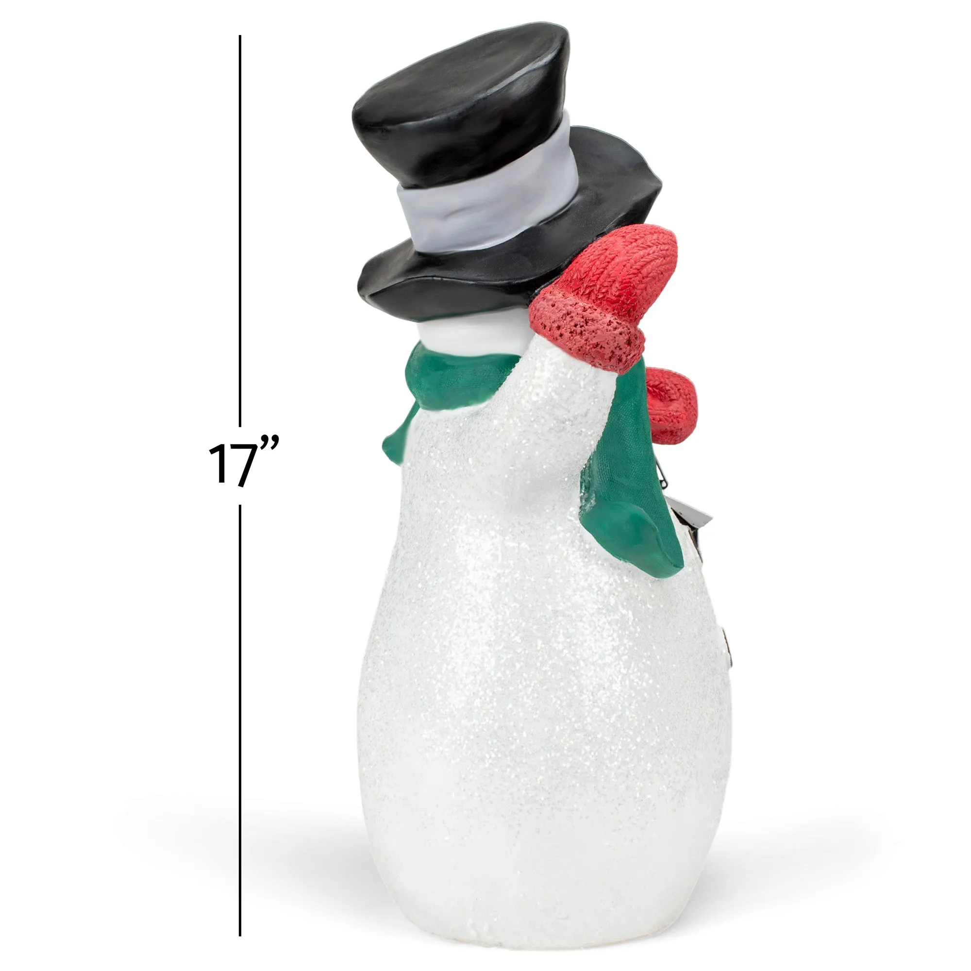 Elanze Designs Waving Snowman 17 inch Resin LED Christmas Door Greeter Figurine