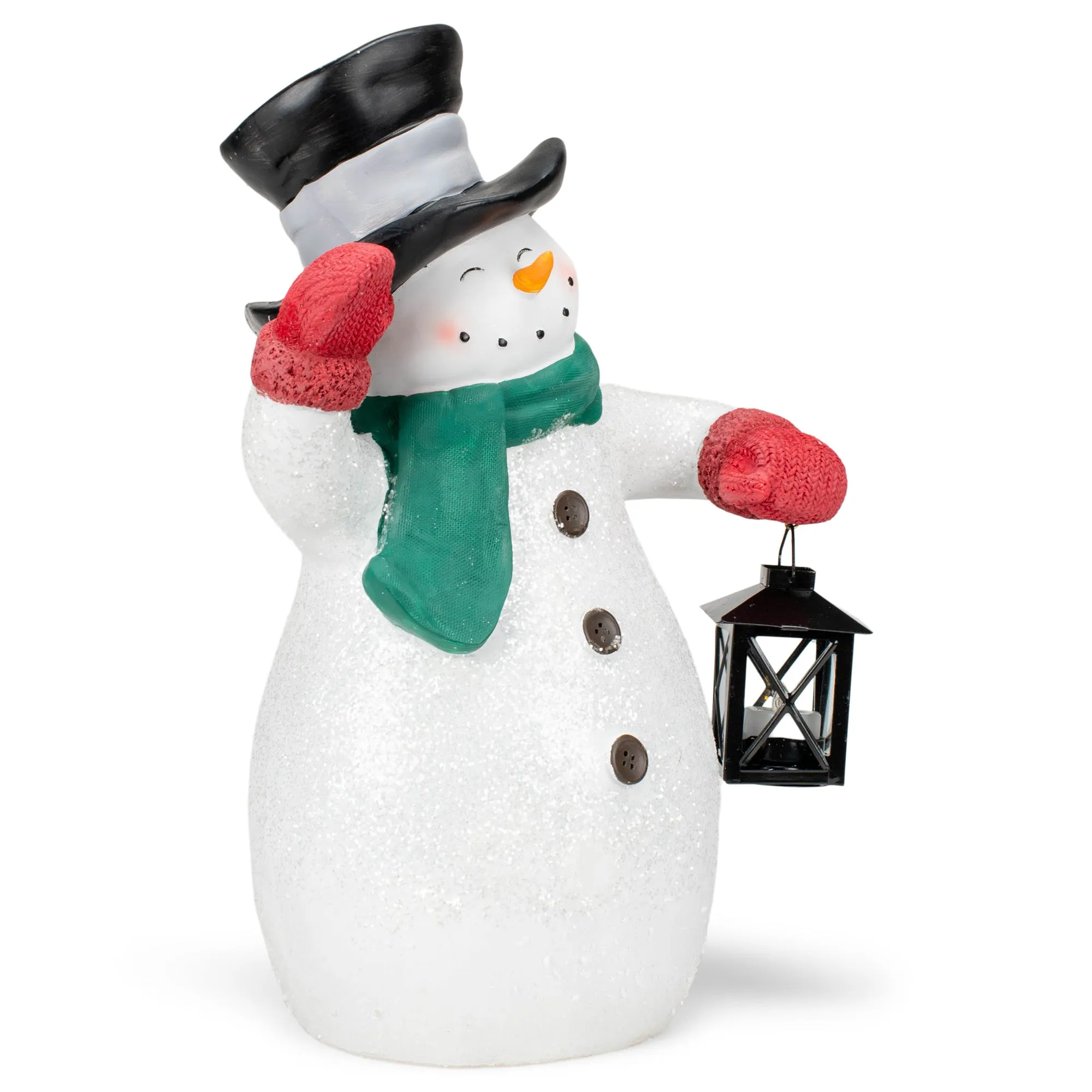 Elanze Designs Waving Snowman 17 inch Resin LED Christmas Door Greeter Figurine